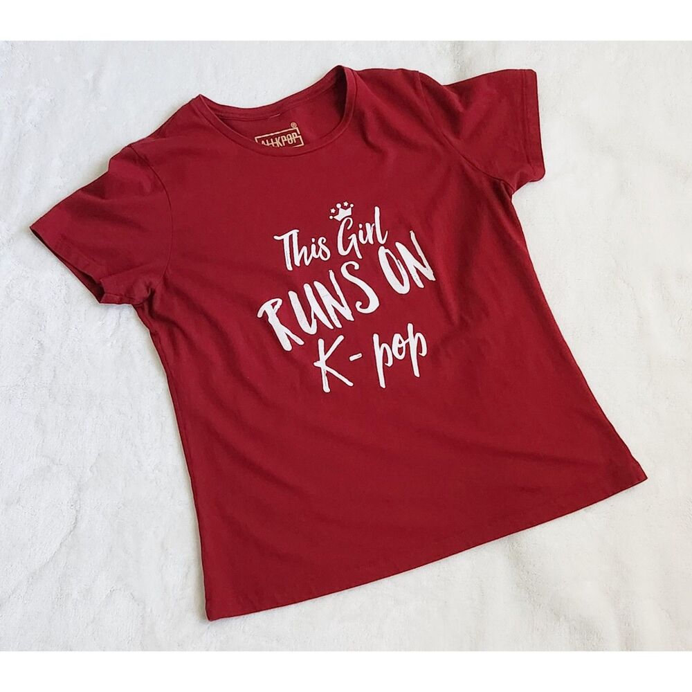 ALLKPOP "This girl runs on KPOP" 100% cotton tee